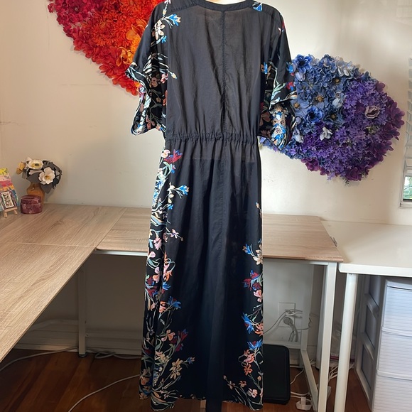 Free people button down cinch waist floral detail coverup dress - Picture 5 of 11